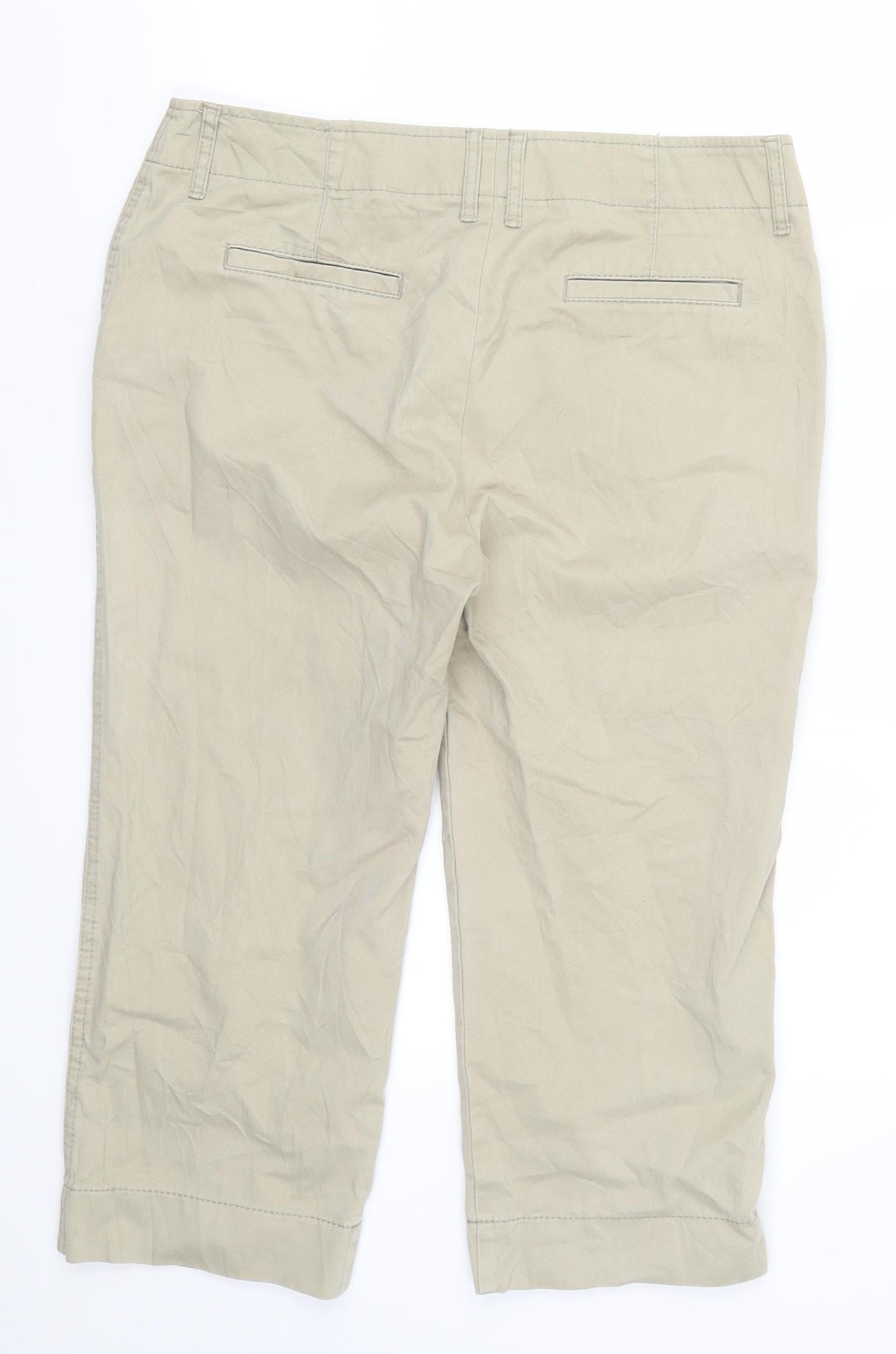 Womens UK Size 12 Marks and Spencer Regular Fit Cropped Beige Trousers