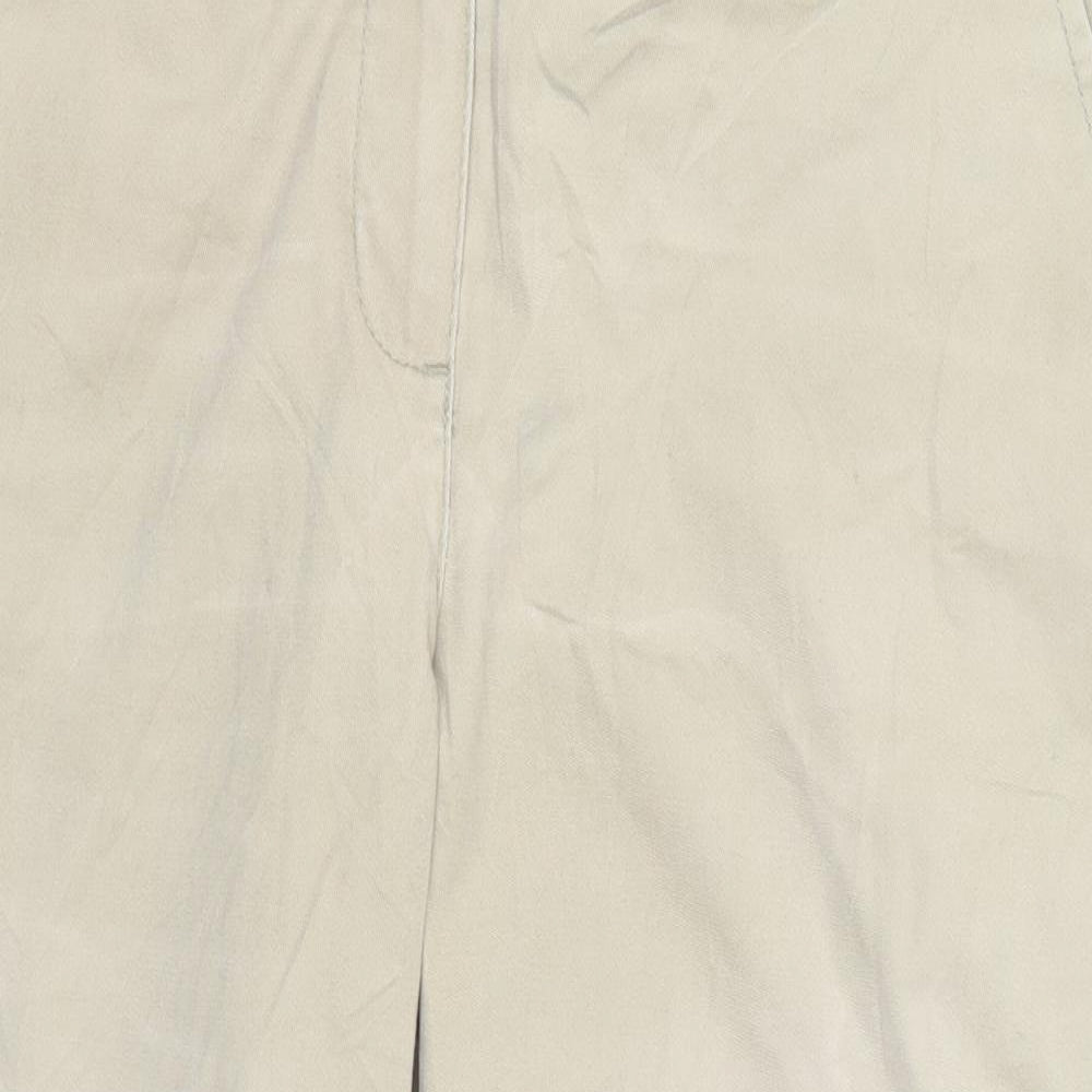 Womens UK Size 12 Marks and Spencer Regular Fit Cropped Beige Trousers