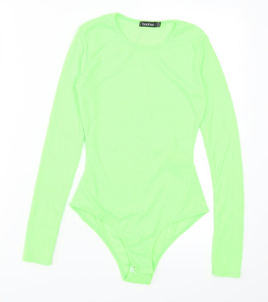 Boohoo Womens Green   Bodysuit One-Piece Size 6