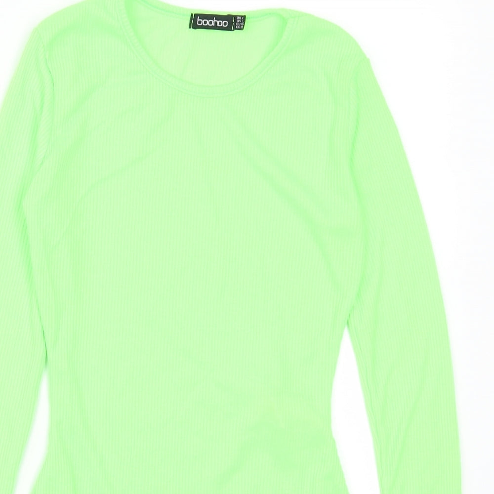 Boohoo Womens Green   Bodysuit One-Piece Size 6