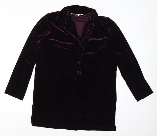 EWM Womens Purple   Basic Button-Up Size 16