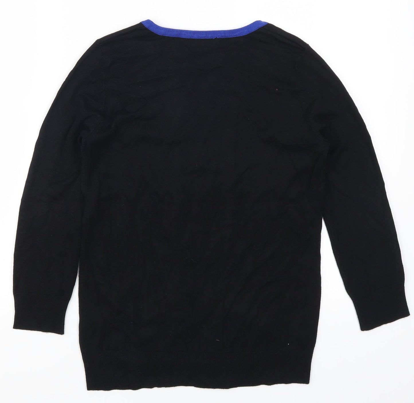 Marks and Spencer Womens Black Striped  Pullover Jumper Size 8  - Blue Stripes