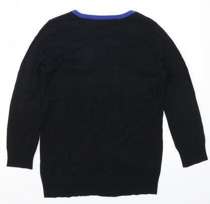 Marks and Spencer Womens Black Striped  Pullover Jumper Size 8  - Blue Stripes
