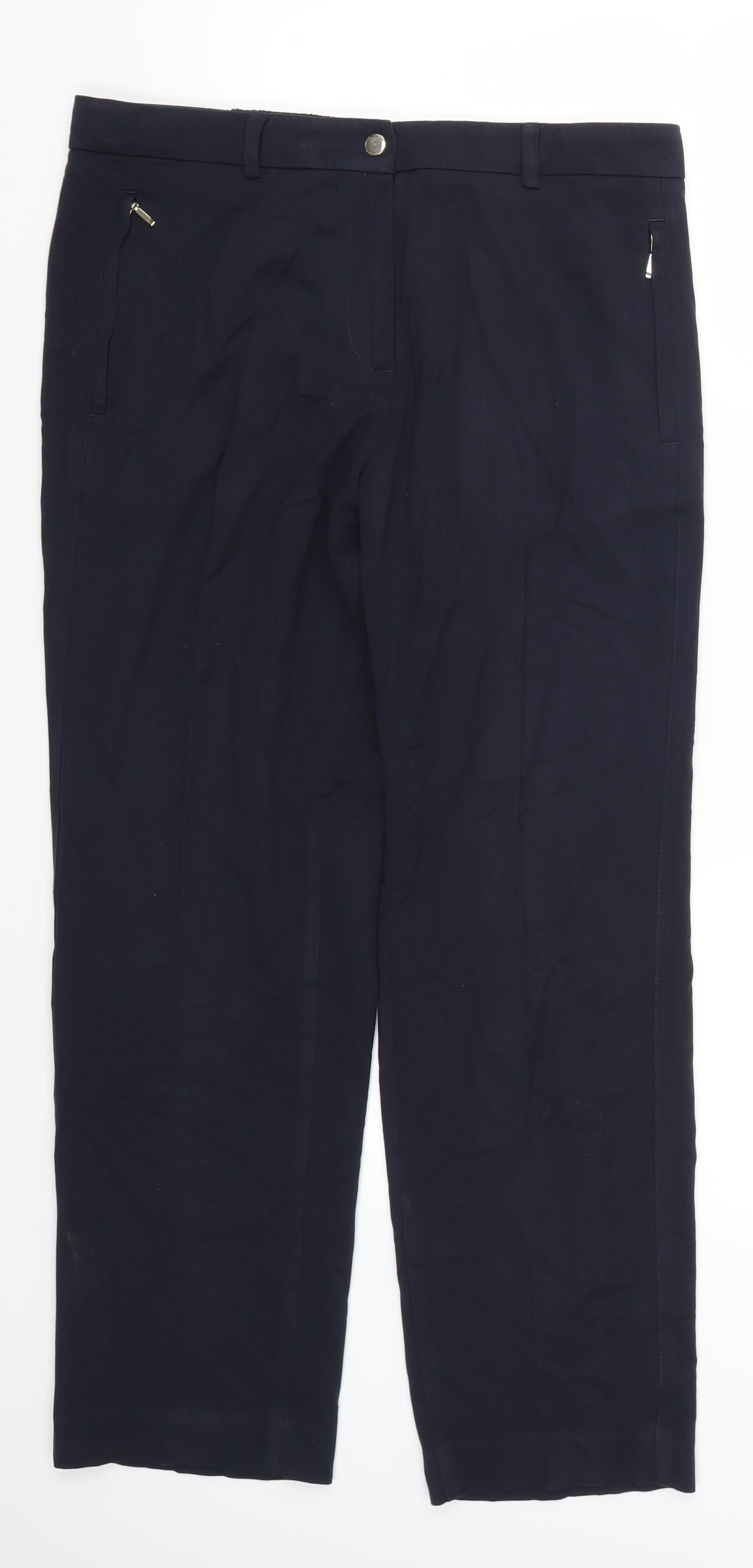 Womens UK Size 12 Marks and Spencer Regular Fit  Blue Trousers