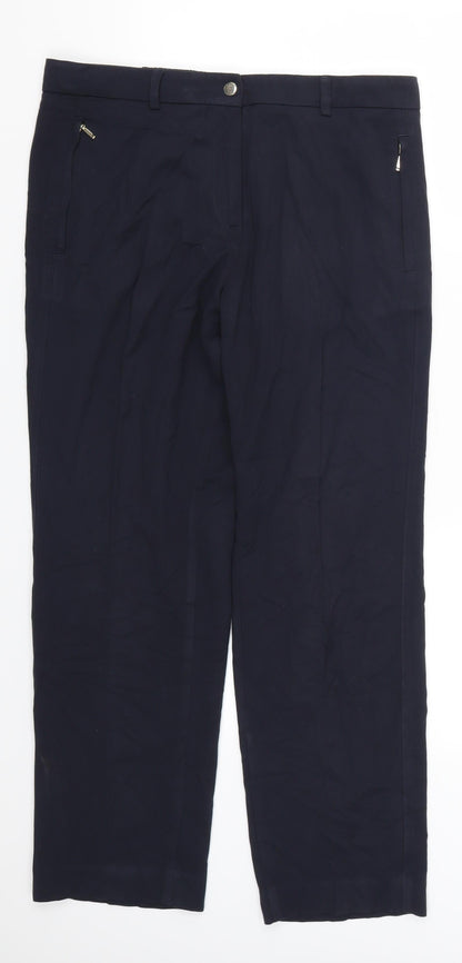 Womens UK Size 12 Marks and Spencer Regular Fit  Blue Trousers