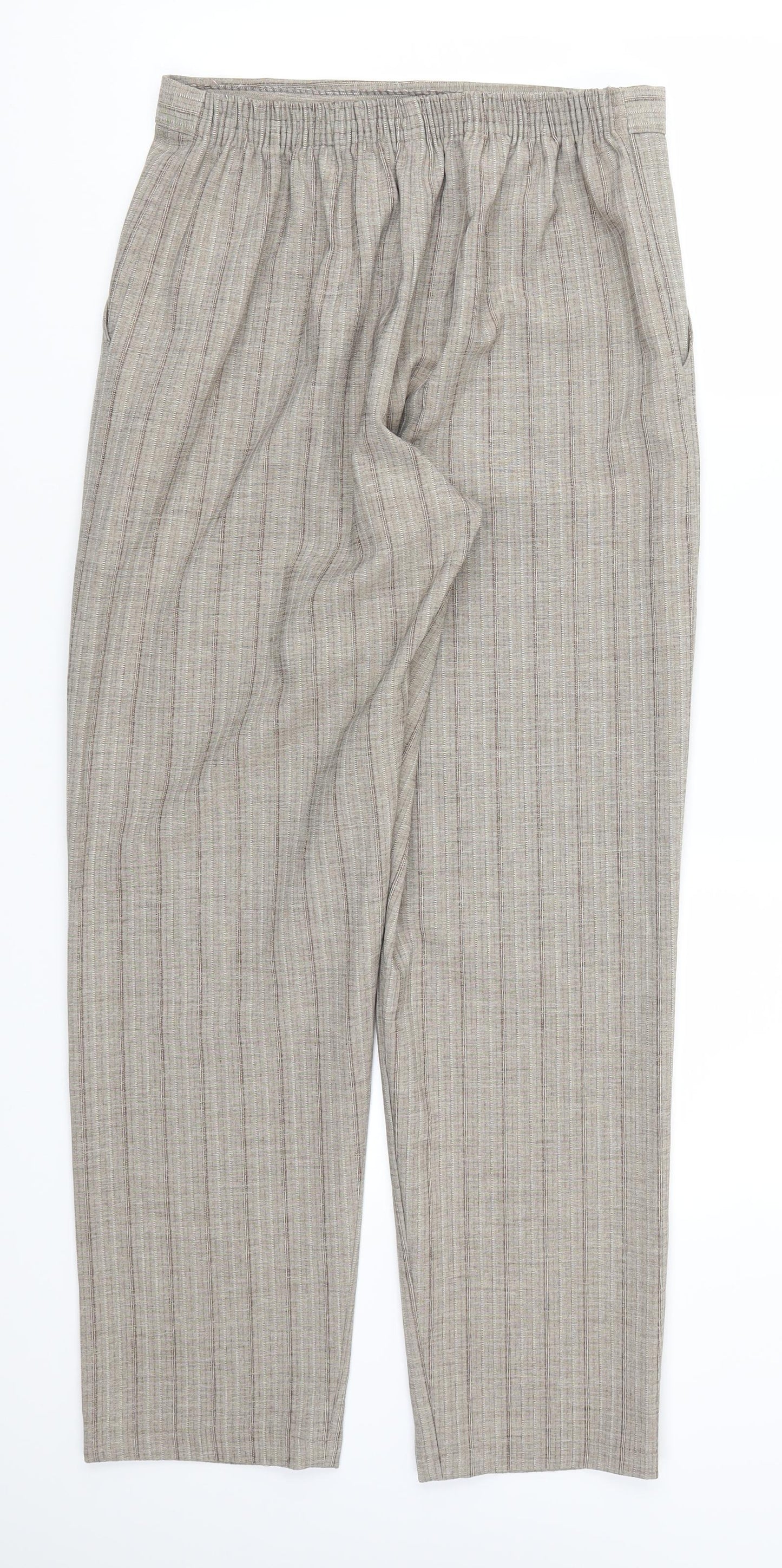 Womens UK Size 12 Preworn Regular Fit  Beige Trousers