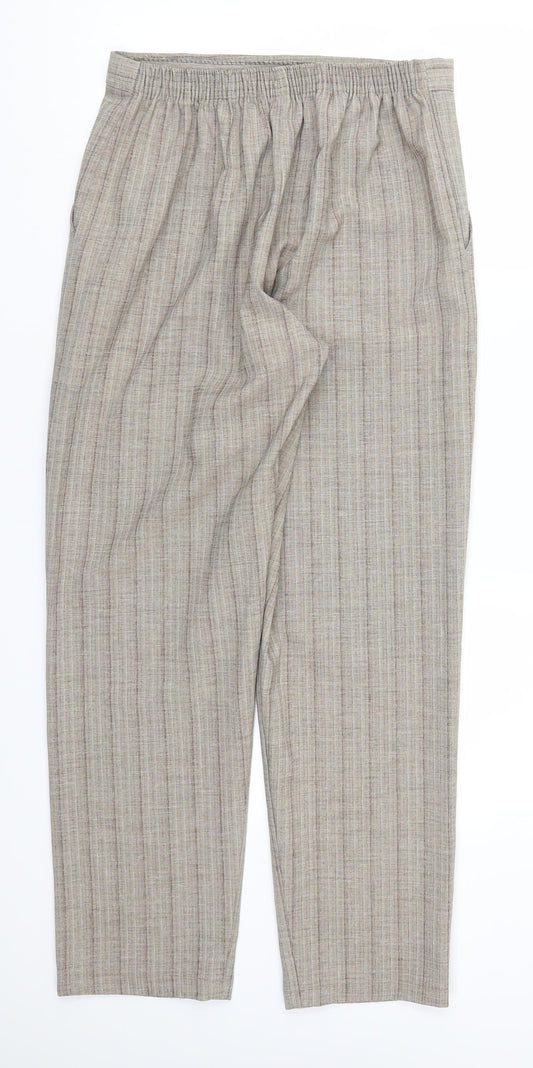 Womens UK Size 12 Preworn Regular Fit  Beige Trousers