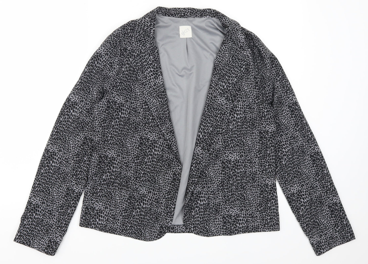 George Womens Grey Animal Print  Jacket  Size 12