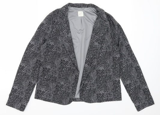 George Womens Grey Animal Print  Jacket  Size 12