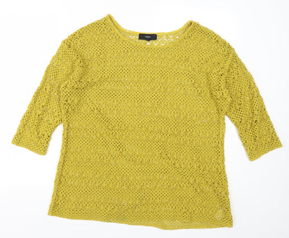 NEXT Womens Yellow   Pullover Jumper Size 20