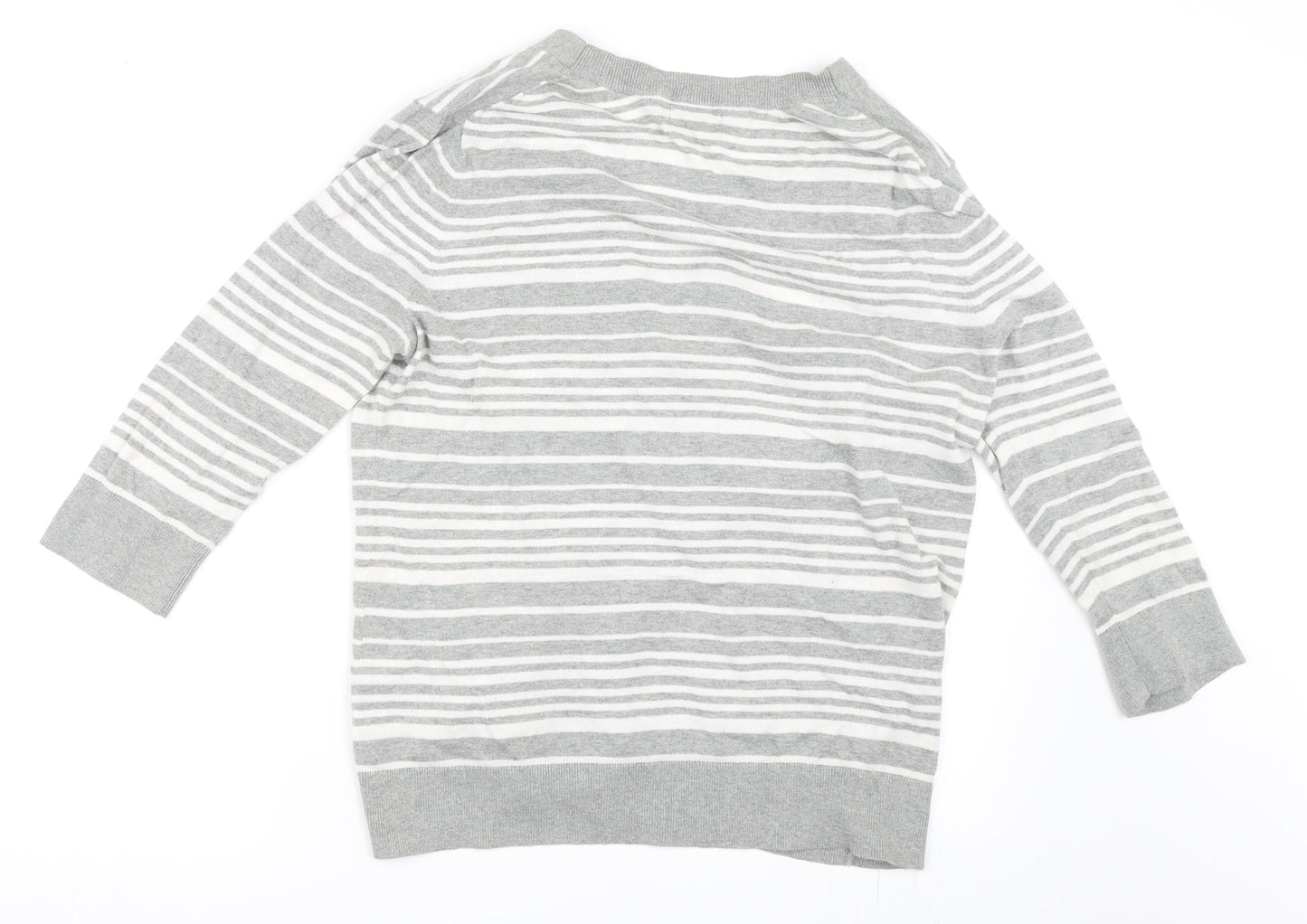Gap Womens Grey Striped  Cardigan Jumper Size XL