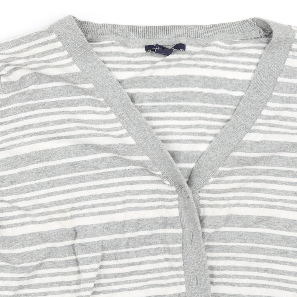 Gap Womens Grey Striped  Cardigan Jumper Size XL