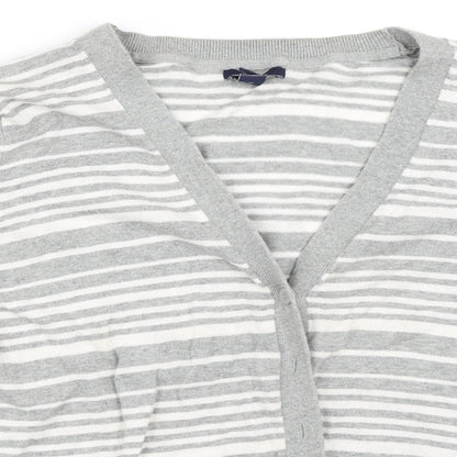Gap Womens Grey Striped  Cardigan Jumper Size XL