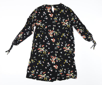 Papaya Womens Black Floral  Shift  Size 14