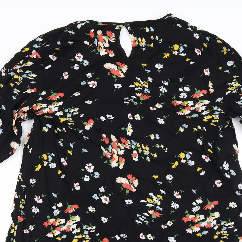 Papaya Womens Black Floral  Shift  Size 14
