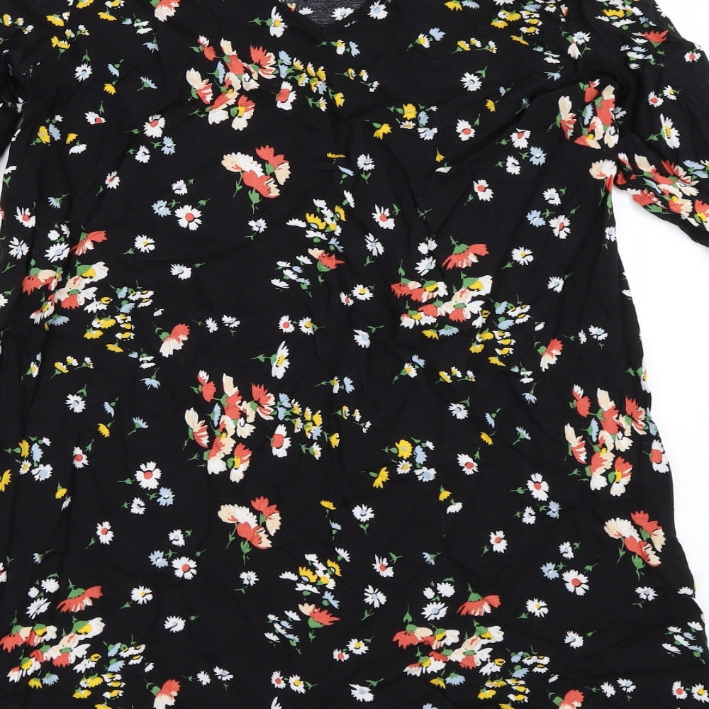 Papaya Womens Black Floral  Shift  Size 14