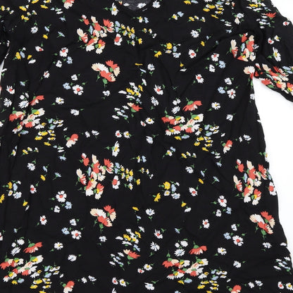 Papaya Womens Black Floral  Shift  Size 14