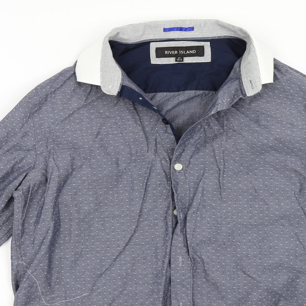 River Island Mens Blue    Button-Up Size 16.5