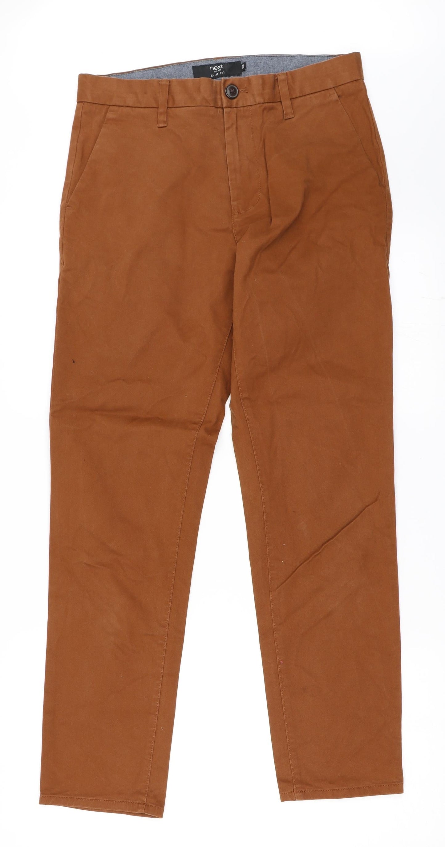 Womens UK Size 30 in NEXT Slim Fit Chino Brown Trousers