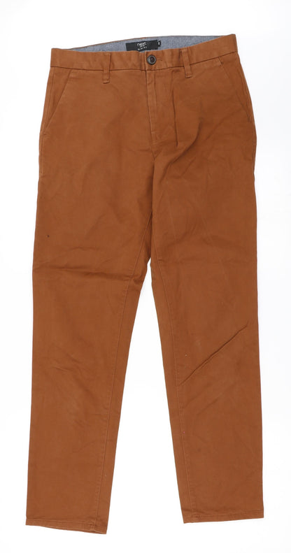 Womens UK Size 30 in NEXT Slim Fit Chino Brown Trousers