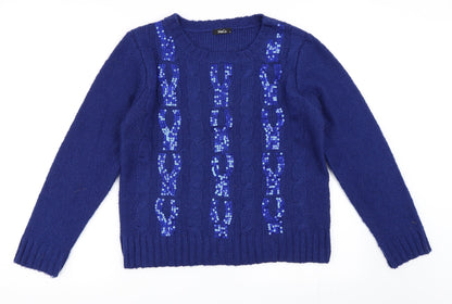 M&Co Womens Blue   Pullover Jumper Size M