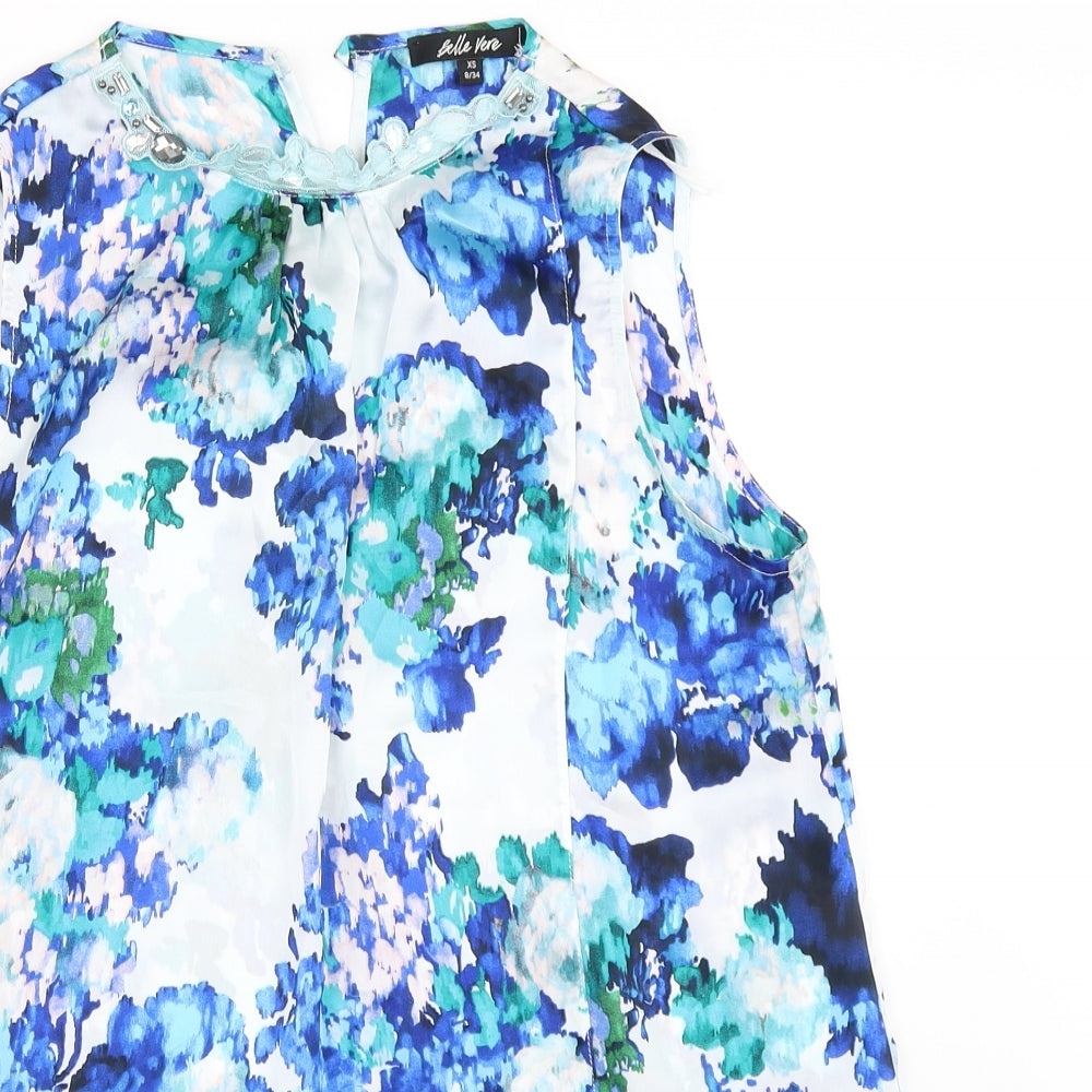 Womens UK Size 8 Belle Vere Blue Basic Blouse