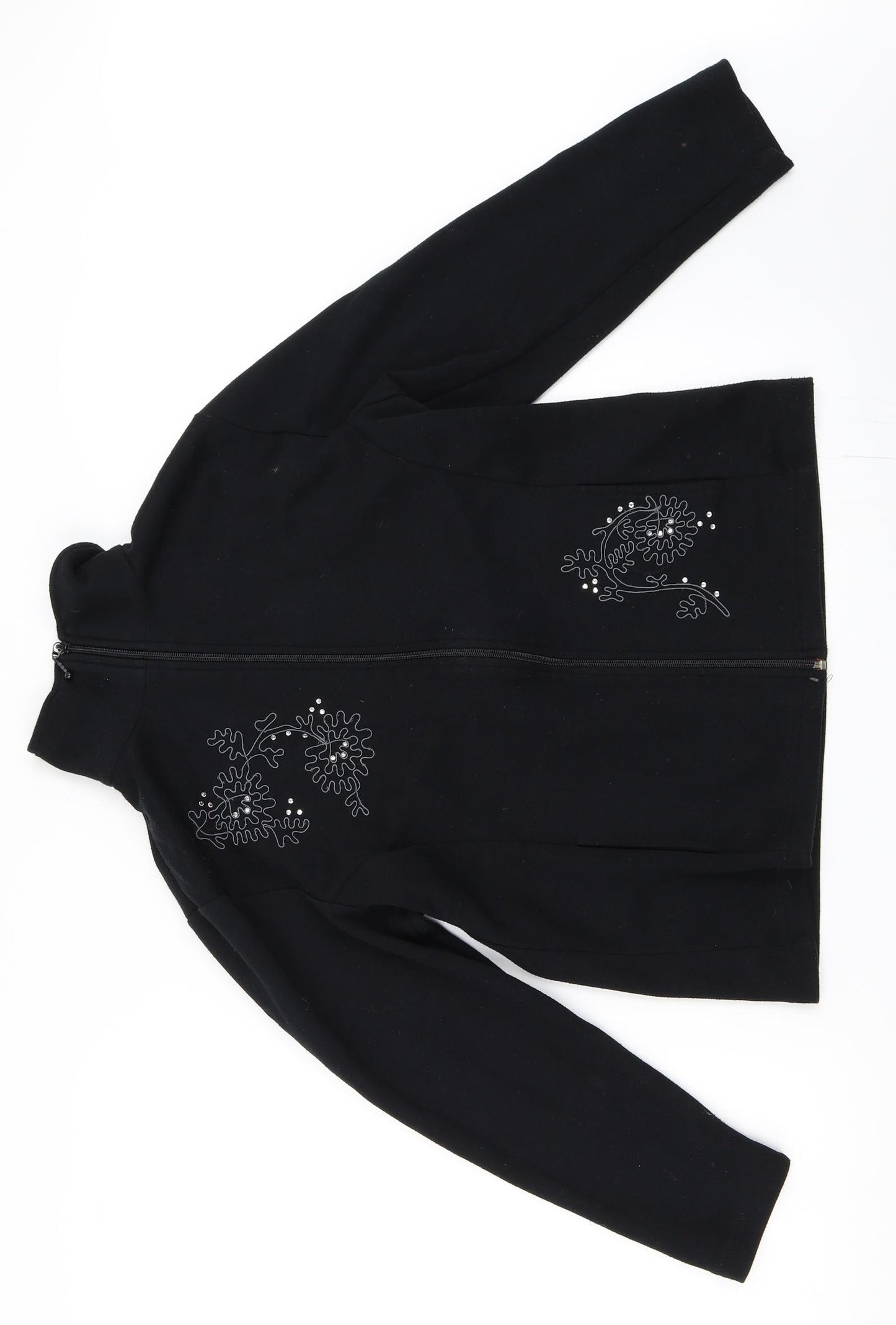 Fabrizo Womens Black   Full Zip Sweatshirt Size S
