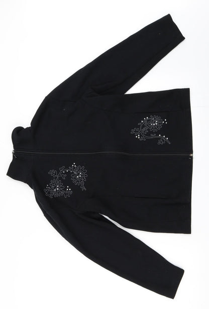 Fabrizo Womens Black   Full Zip Sweatshirt Size S