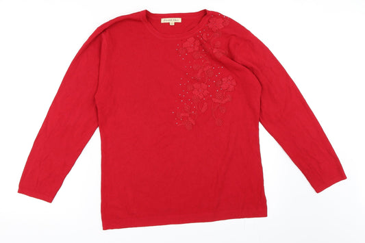 Frank Saul Womens Red   Pullover Jumper Size L