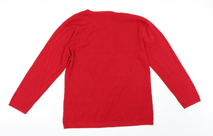 Frank Womens Saul Red Pullover Jumper Size L