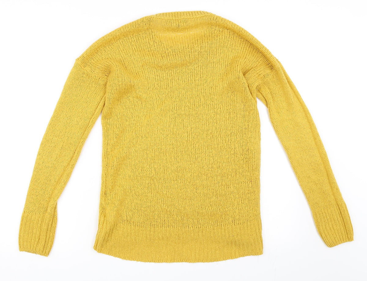New Look Womens Yellow   Pullover Jumper Size M