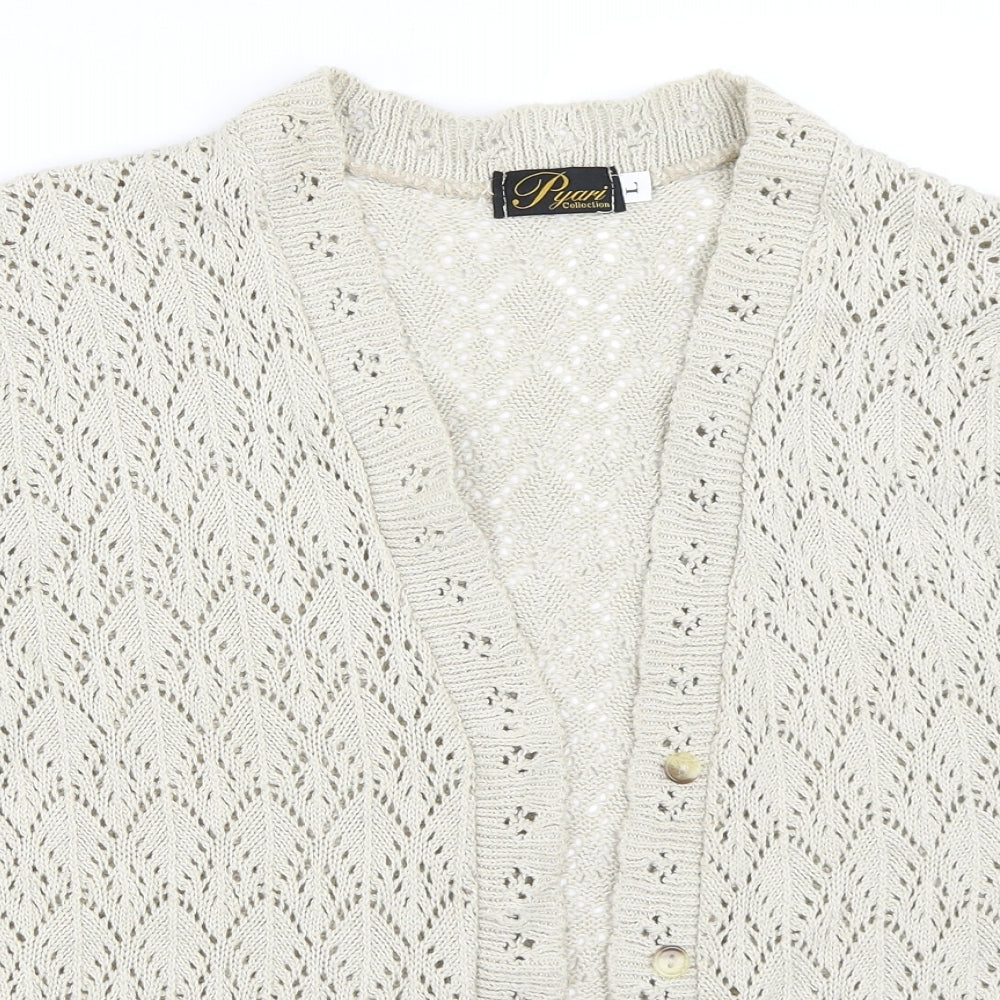 Pyari Womens Beige   Cardigan Jumper Size L