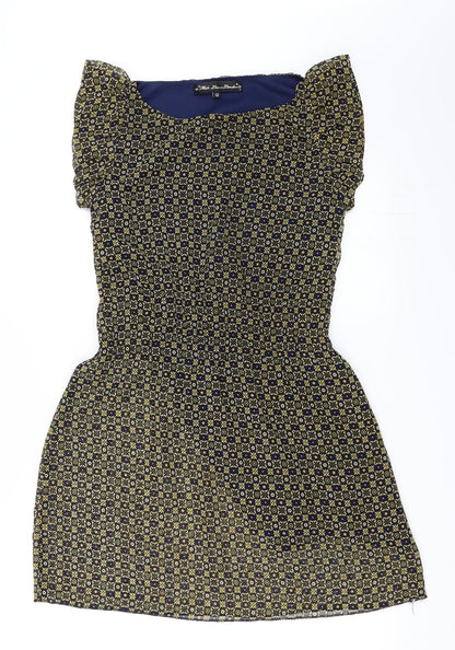 MELA LOVE LONDON Womens Blue Geometric  Shift  Size 12
