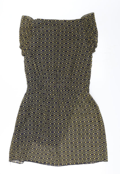 MELA LOVE LONDON Womens Blue Geometric  Shift  Size 12