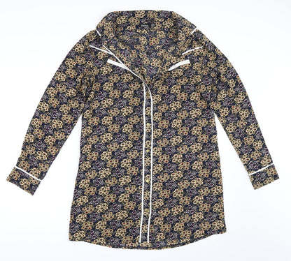 Boohoo Womens Blue Floral  Shirt Dress  Size 10