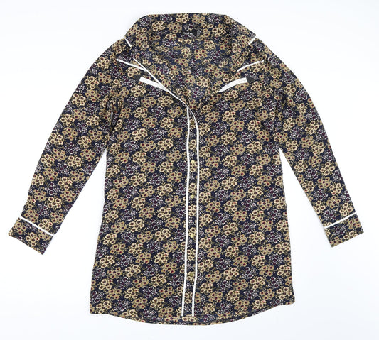 Boohoo Womens Blue Floral  Shirt Dress  Size 10