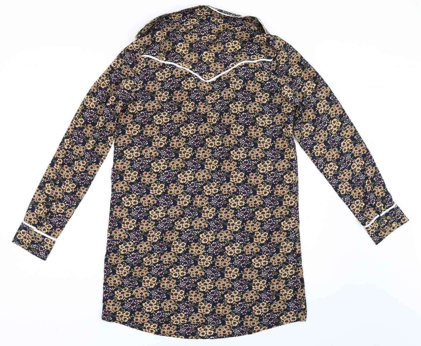 Boohoo Womens Blue Floral  Shirt Dress  Size 10