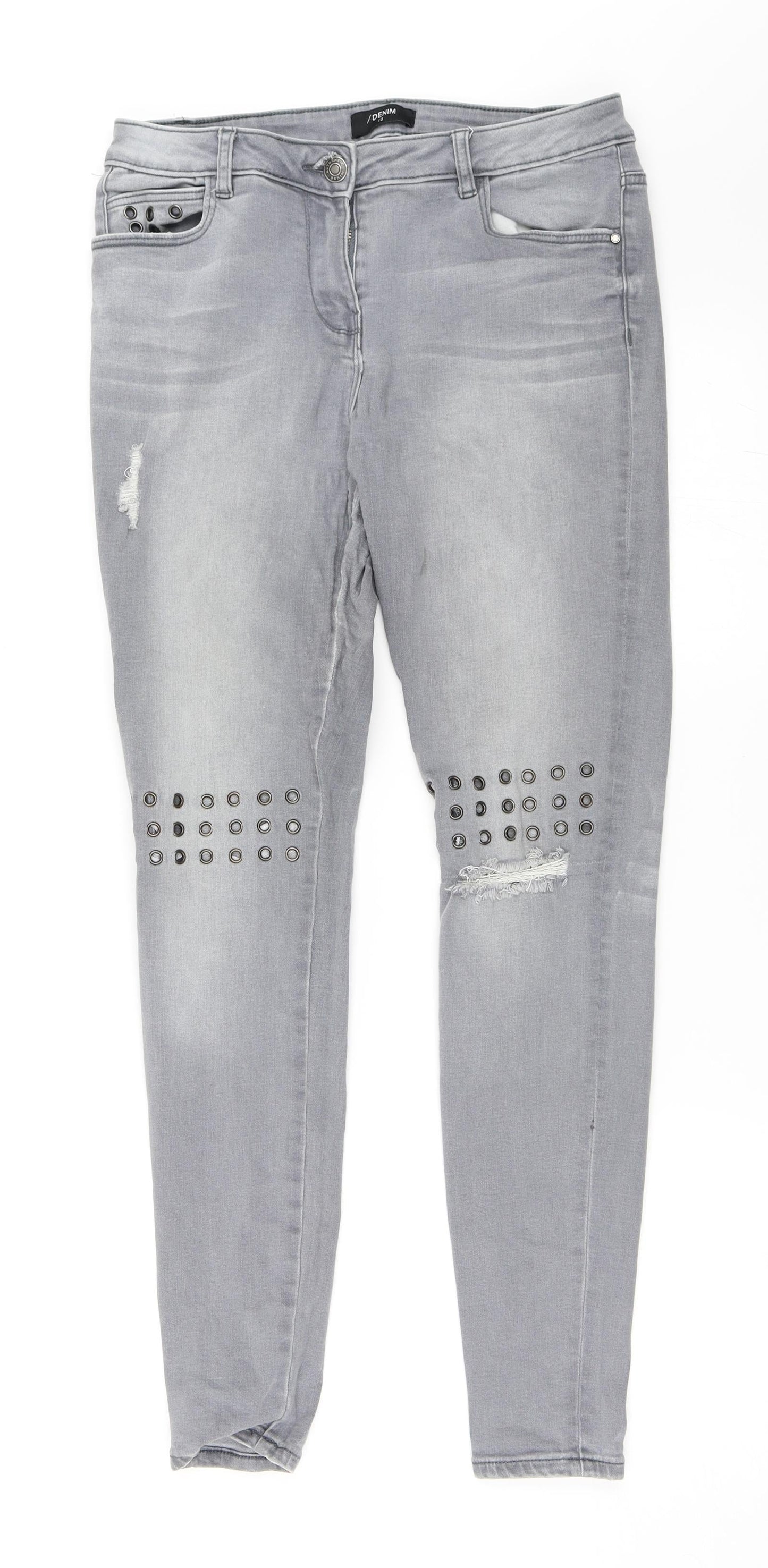 Matalan Womens Grey  Denim Skinny Jeans Size 10 L29 in