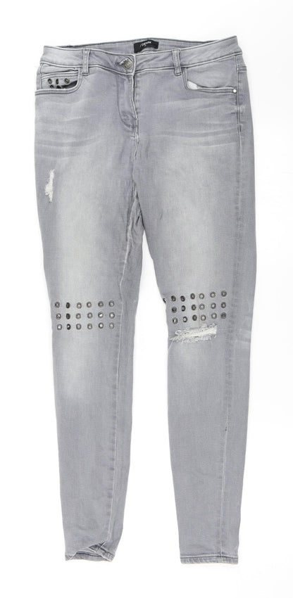 Matalan Womens Grey  Denim Skinny Jeans Size 10 L29 in