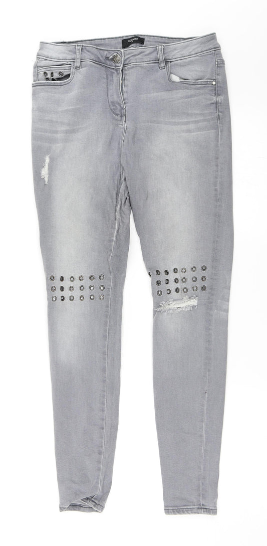 Matalan Womens Grey  Denim Skinny Jeans Size 10 L29 in