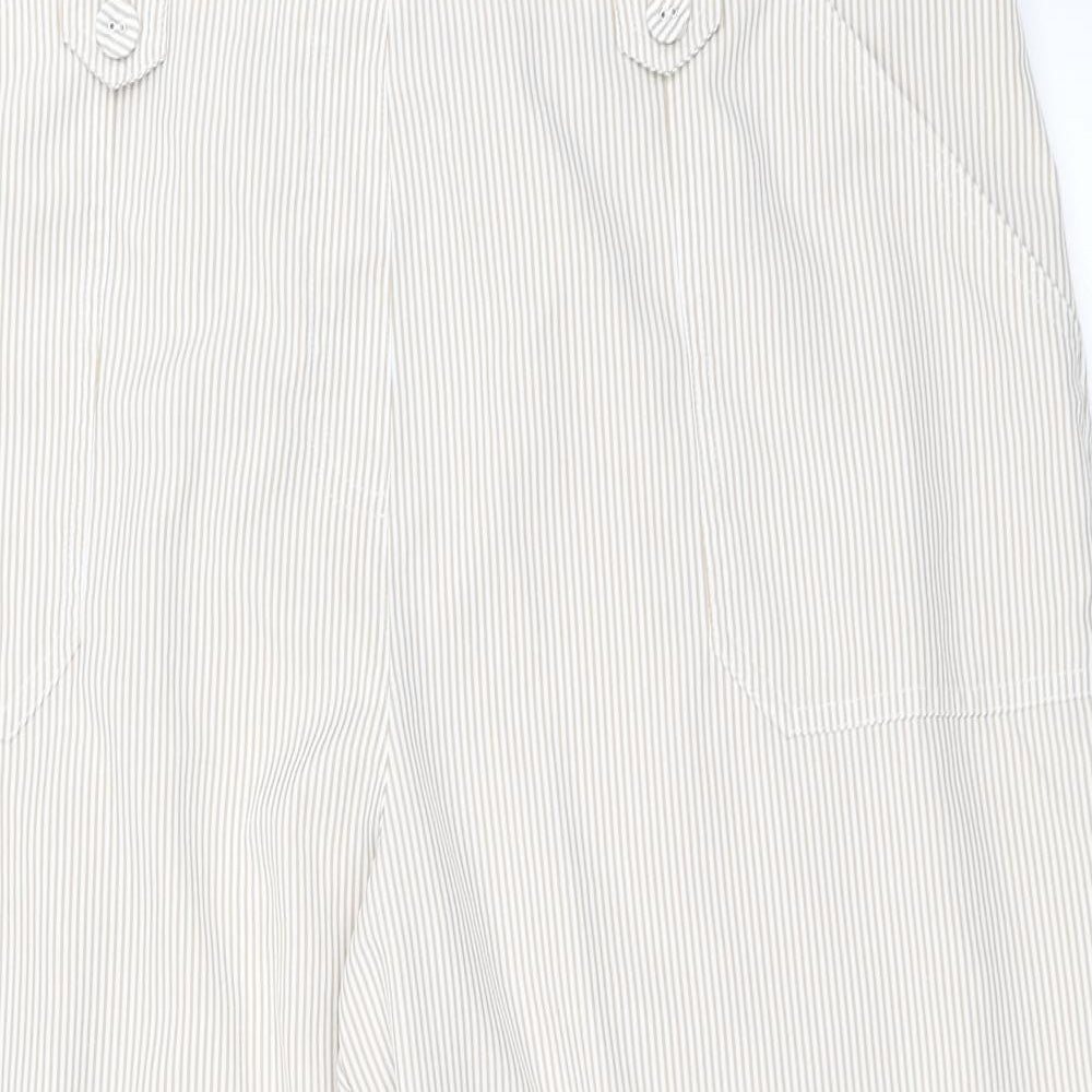 Emeliax Womens Beige Striped  Cropped Trousers Size XL L21 in