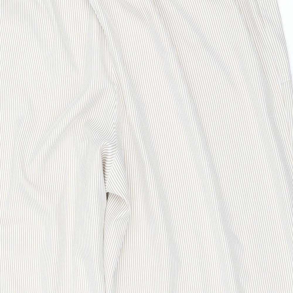 Emeliax Womens Beige Striped  Cropped Trousers Size XL L21 in