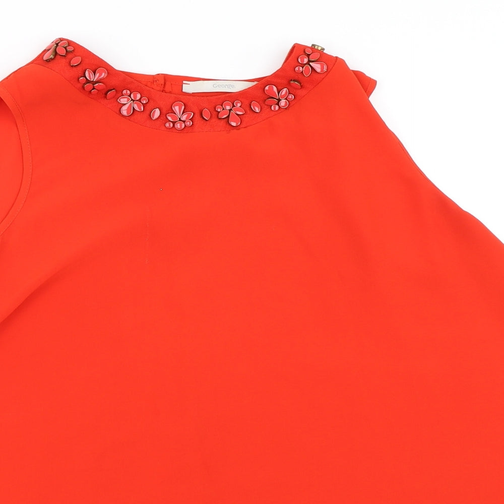 George Womens Red   Basic Blouse Size 12