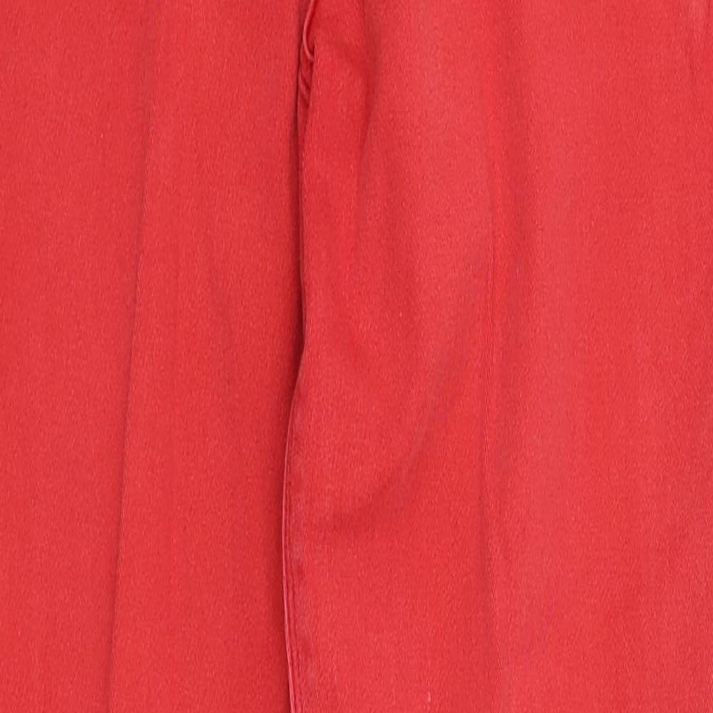 M&Co Womens Red  Denim Straight Jeans Size 12 L29 in