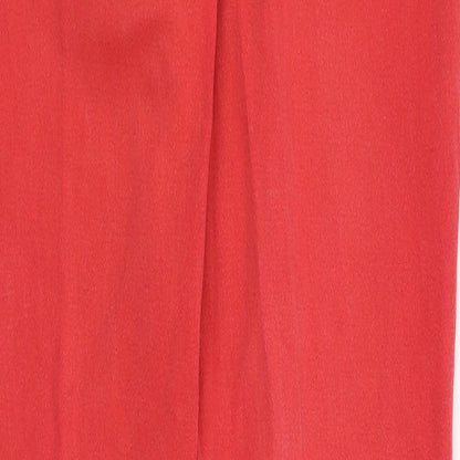 M&Co Womens Red  Denim Straight Jeans Size 12 L29 in