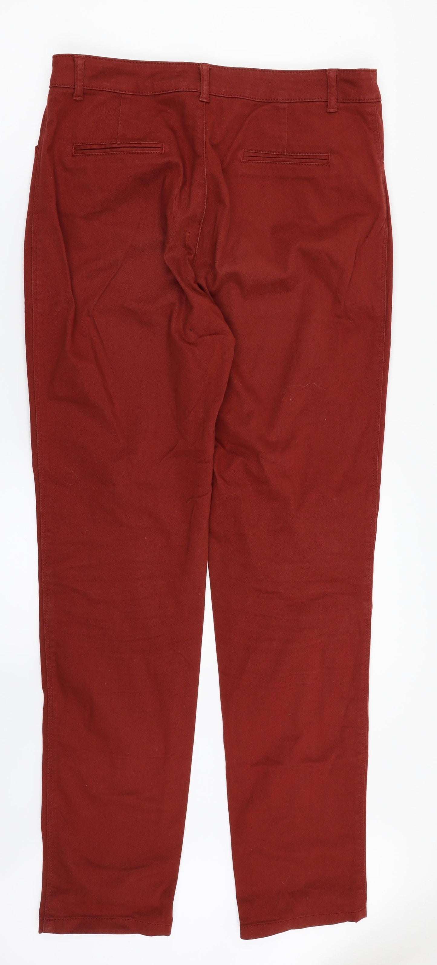 M&S Womens Red  Denim Straight Jeans Size 12 L30 in