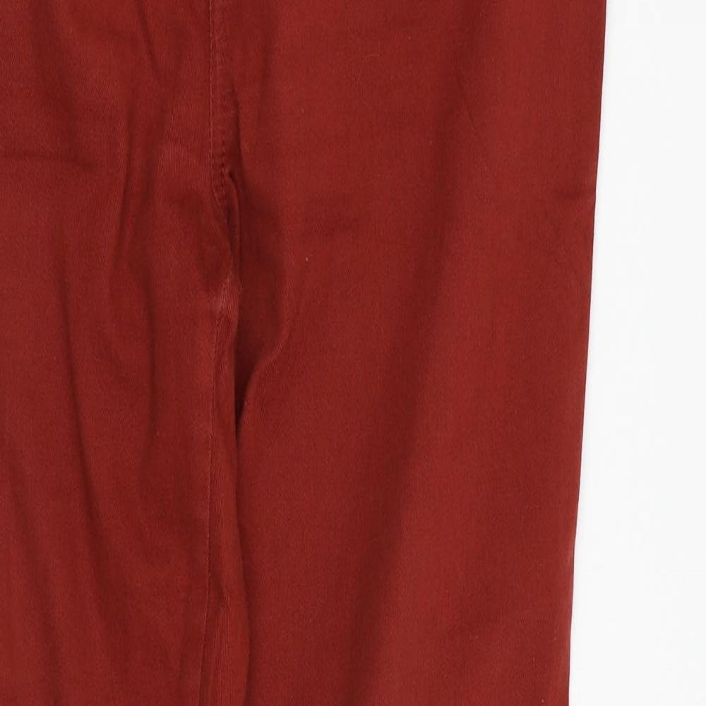 M&S Womens Red  Denim Straight Jeans Size 12 L30 in