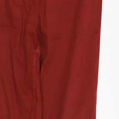M&S Womens Red  Denim Straight Jeans Size 12 L30 in