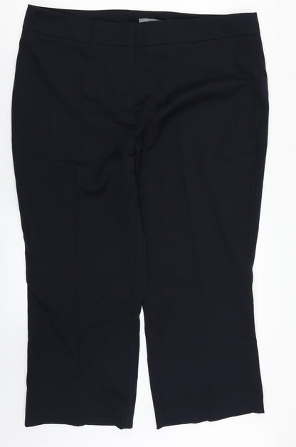 Womens UK Size 18 Principles Regular Fit Dress Pants Black Trousers