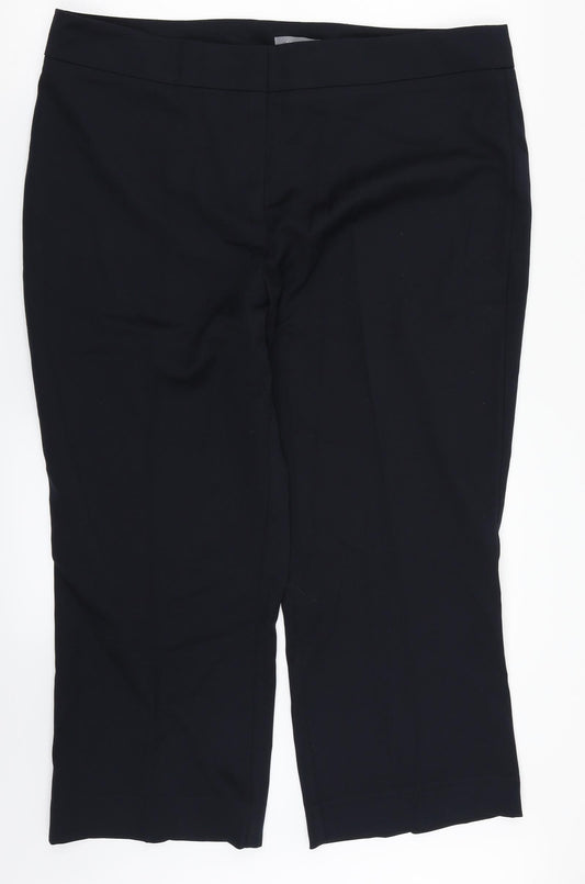 Womens UK Size 18 Principles Regular Fit Dress Pants Black Trousers